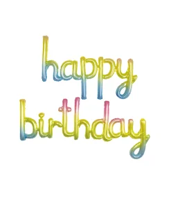 Rainbow Script Happy Birthday