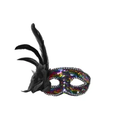 Rainbow Sequin Feather Eyemask