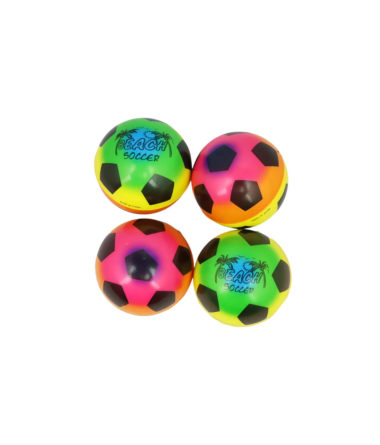 Rainbow Soccer PU Balls 6.3cm 4 pk