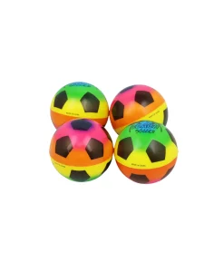 Rainbow Soccer PU Balls 6.3cm 4 pk