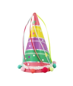 Rainbow Stripes Party Paper Hat 1pc
