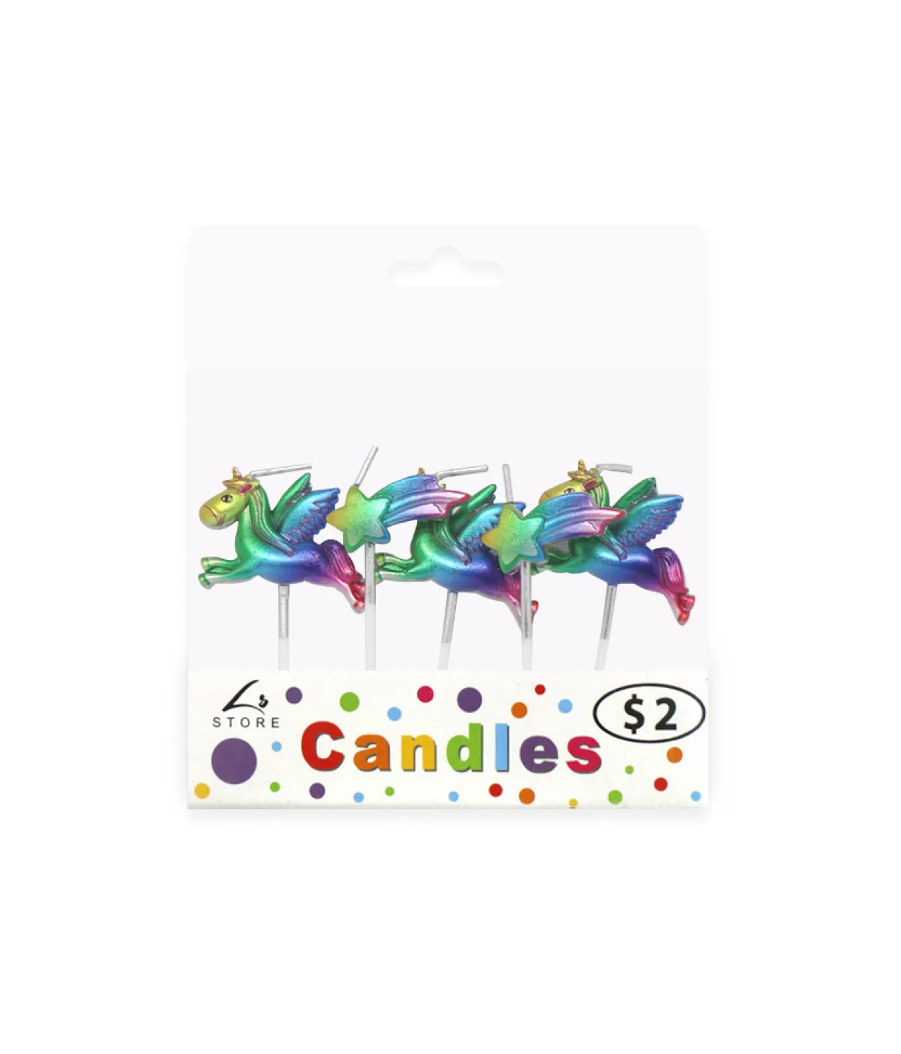 Rainbow Unicorn Candles 5pk