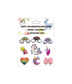 Rainbow & Unicorn Shoe Charms 20pc
