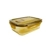 Rectangle Amber Borosilicate Glass Container 370ml