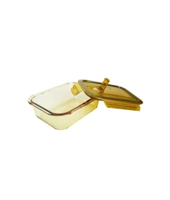 Rectangle Amber Borosilicate Glass Container 370ml