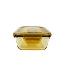 Rectangle Amber Borosilicate Glass Container 370ml