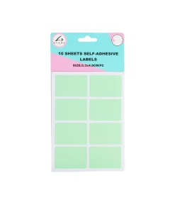Rectangle Color Self Adhesive Labels Assorted 4.9 x 3.3cm 80pc