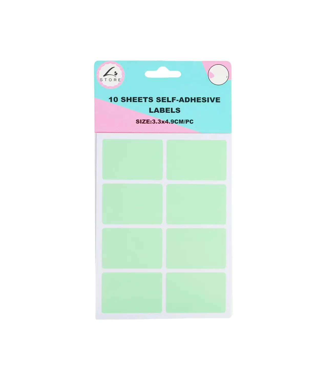 Rectangle Color Self Adhesive Labels Assorted 4.9 x 3.3cm 80pc