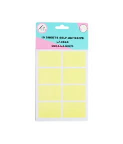 Rectangle Color Self Adhesive Labels Assorted 4.9 x 3.3cm 80pc