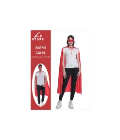 Red Adults Cape & Mask Set