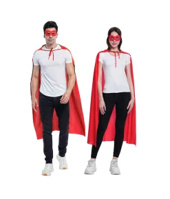 Red Adults Cape & Mask Set