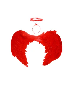 Red Angel Wings & Headband 80cm