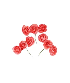 Red Artificial Craft Hibiscus Flowers 9pc 4cm
