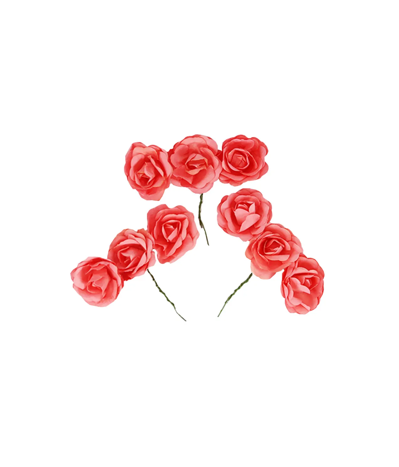 Red Artificial Craft Hibiscus Flowers 9pc 4cm