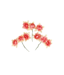 Red Artificial Craft Rose Flowers 9pc 4.5cm