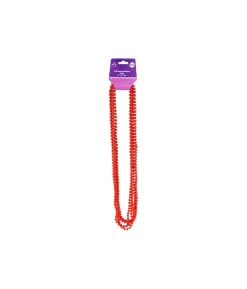 Red Bead Necklaces 78cm 6pk