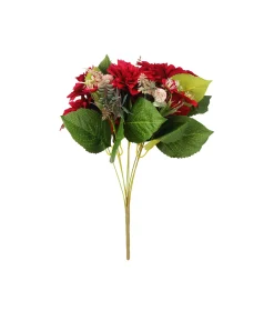 Red Dahlia 9 Head 43cm