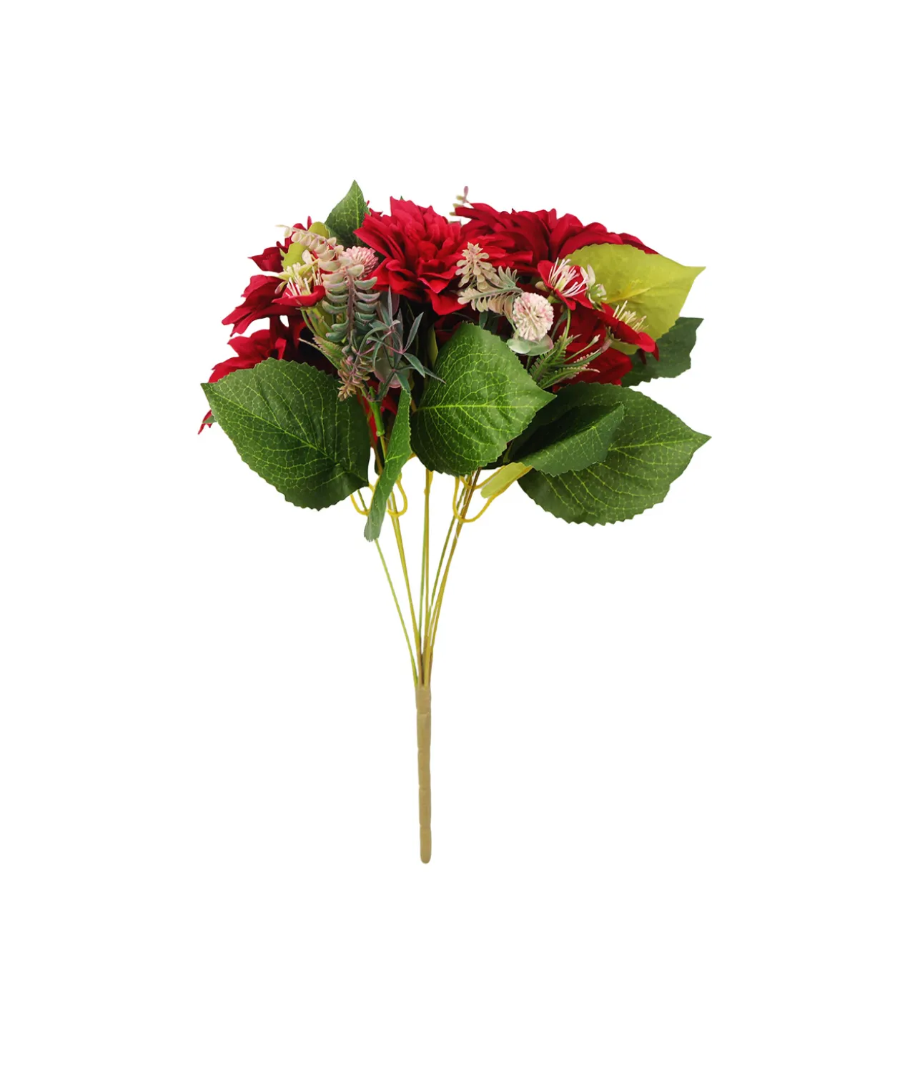 Red Dahlia 9 Head 43cm