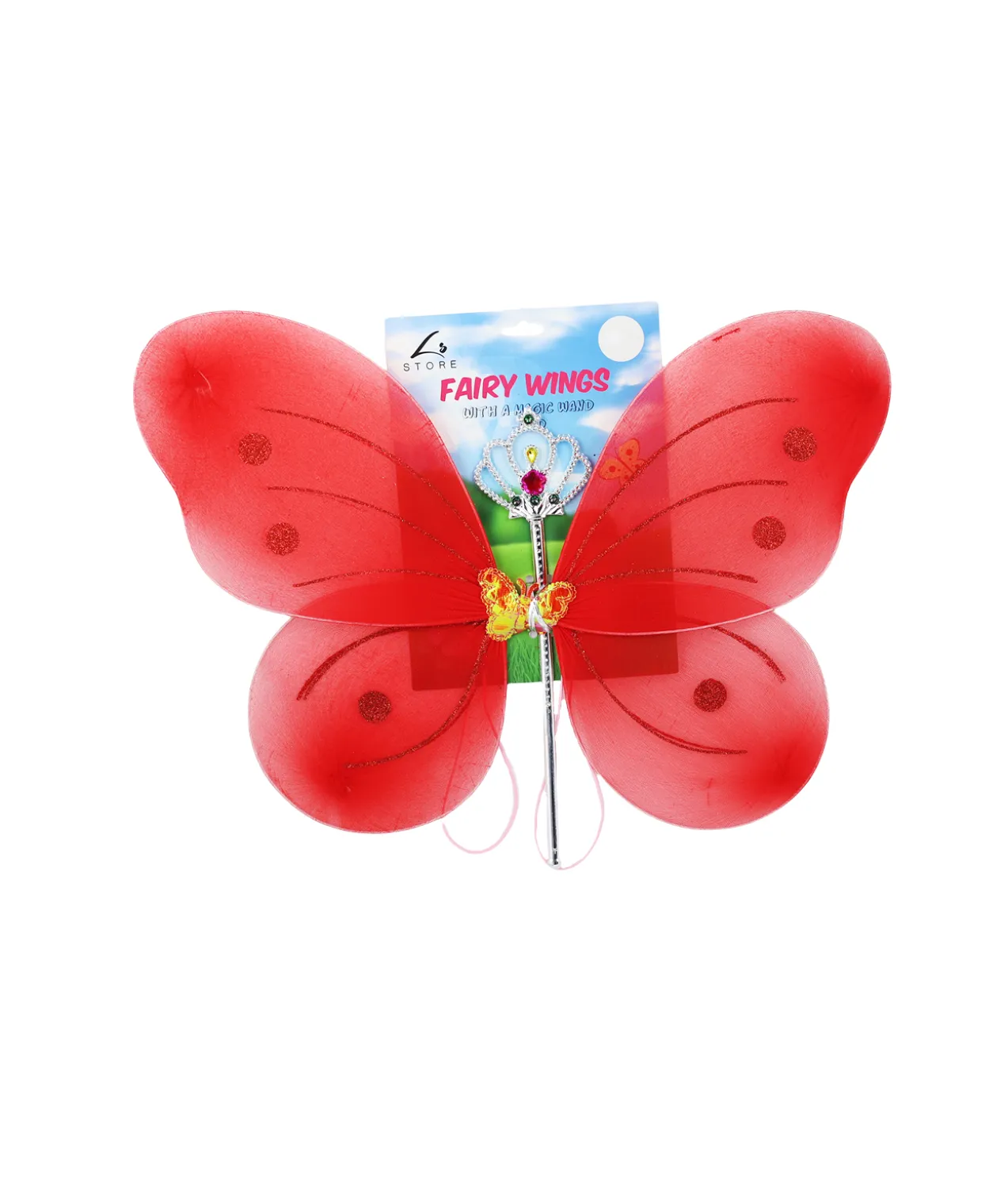 Red Fairy Wings with Wand