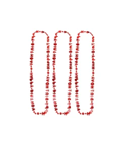 Red Happy Birthday Necklaces 78cm 3pk