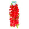 Red Hawaiian Lei with Leaves 52.5x 6.5cm 5pc