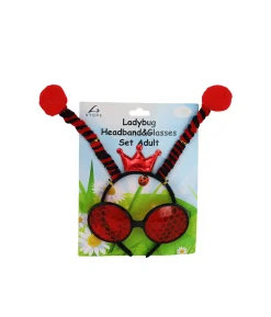 Red Ladybug Headband & Glasses Set