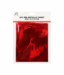 Red Metallic Sheet 45.7 x 76.2cm 3pc