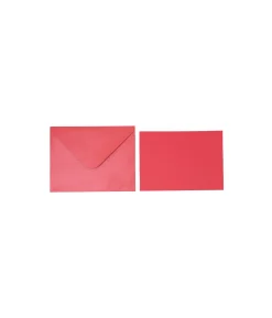 Red Pearlised Cards & Envelopes Set 12pc