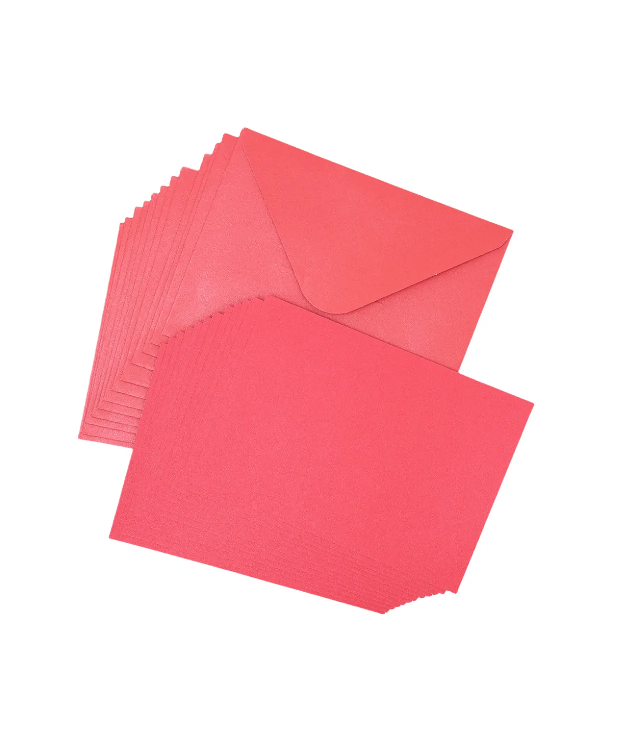 Red Pearlised Cards & Envelopes Set 12pc