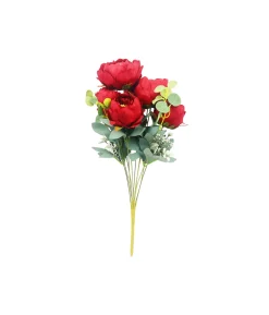 Red Peony 11 Branch 8 Head 48cm