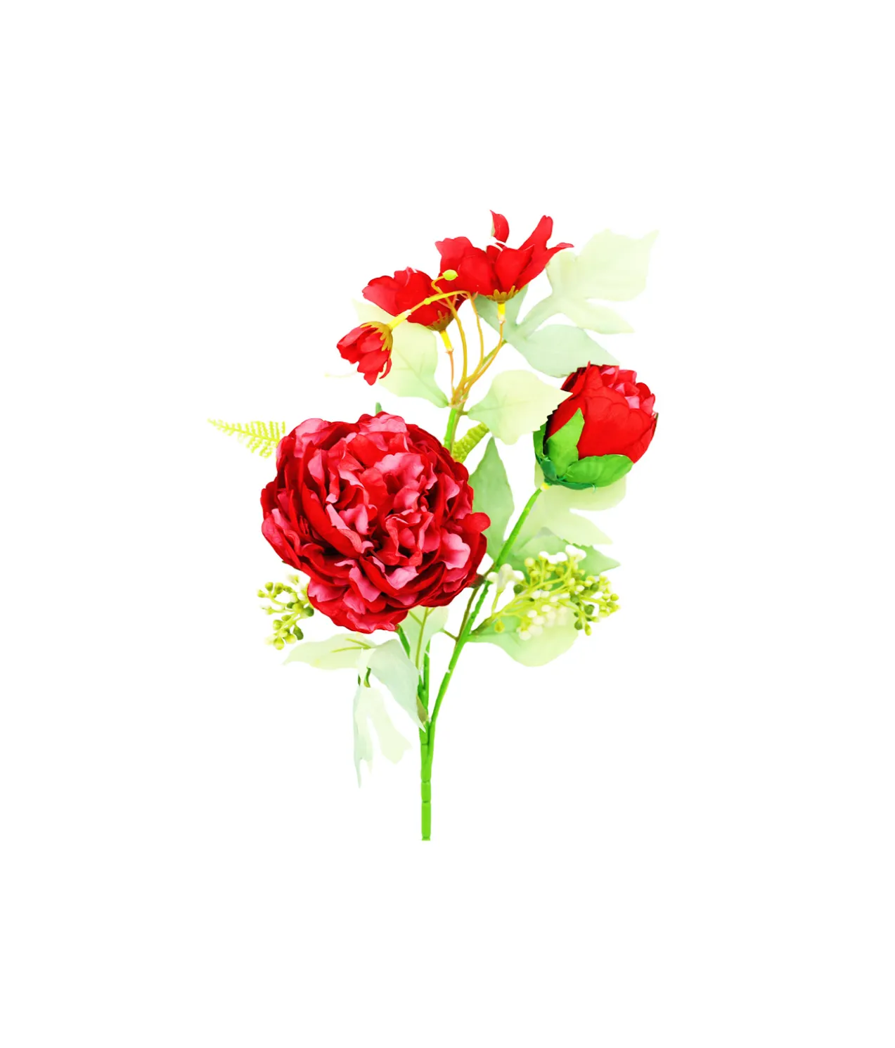 Red Peony 2 Head 45cm