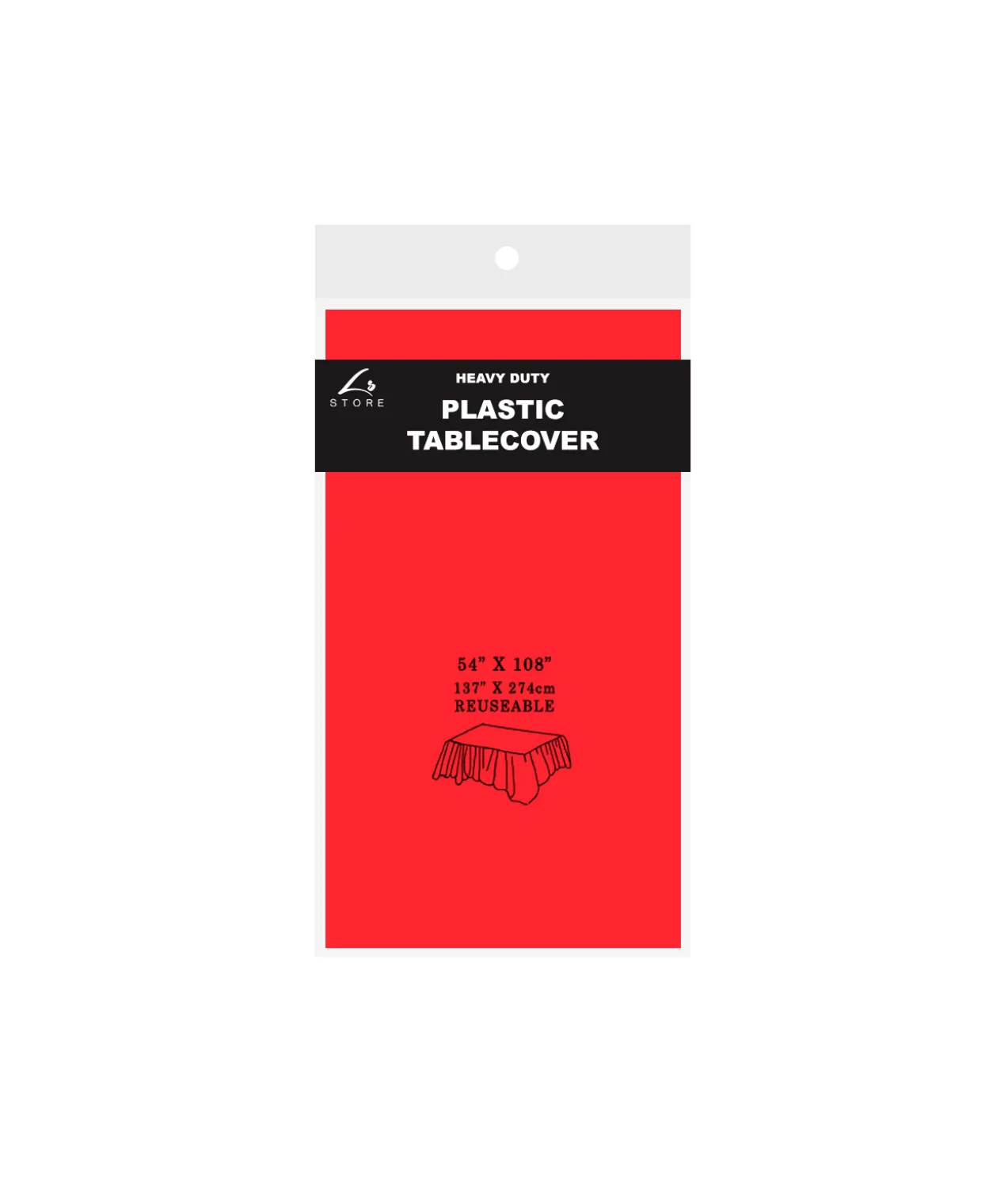 Red Plastic Tablecover 137x274cm