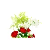 Red Rose And White Dahlia Bush 6 Heads 49cm