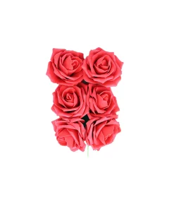Red Rose Artificial Craft Flower 6pc 10cm