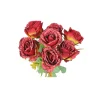 Red Rose Bush Bunch 7 Head 41cm
