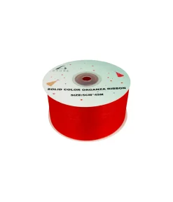 Red Solid Colour Organza Ribbon 5cm