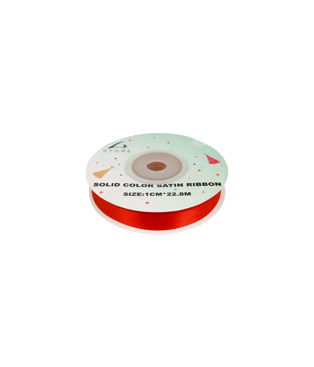 Red Solid Colour Satin Ribbon 1cm
