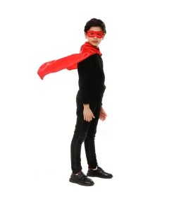 Red Superhero Cape & Mask 60cm