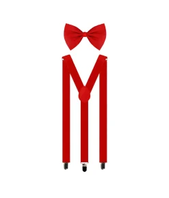 Red Suspender and Bow Tie
