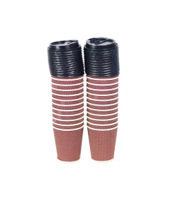 Ripple Double Wall Coffee Cups with Lid 24x12oz