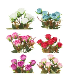Rose 7 Branch Assorted 43cm