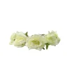Rose Flower Crown With Leafs Cream White