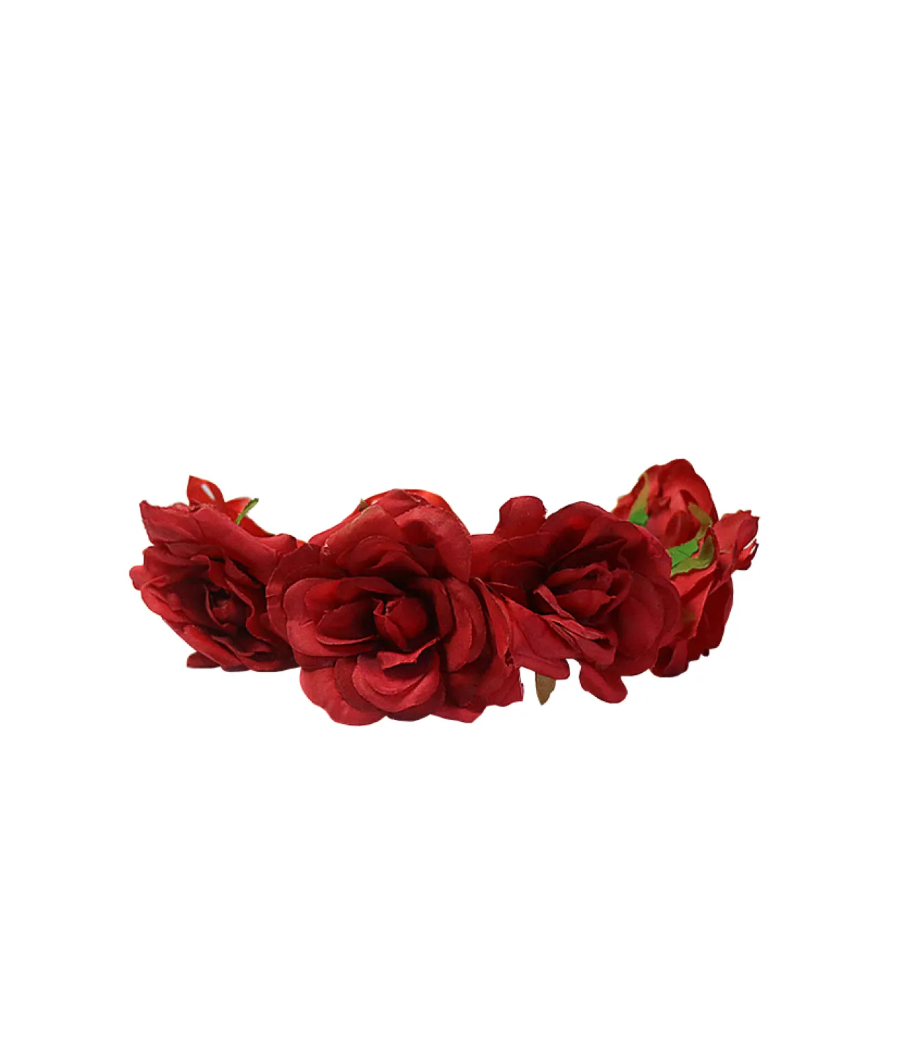Rose Flower Crown With Leafs Red