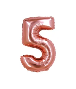 Rose Gold Air Fill Number 5 Balloon