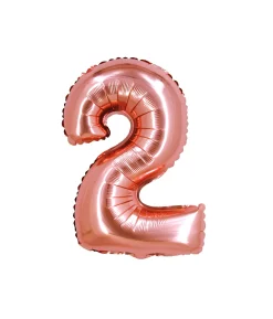 Rose Gold Air Fill Number 2 Balloon