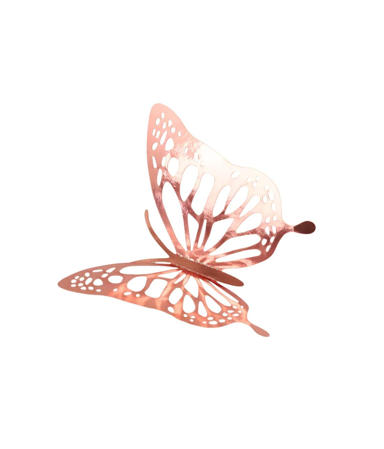 Rose Gold 3D Paper Butterfly with Glue 12pc