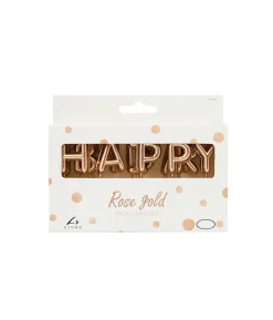 Rose Gold Foil Balloon Happy Birthday Pick Candles