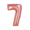 Rose Gold Holographic Foil Number Balloon 7