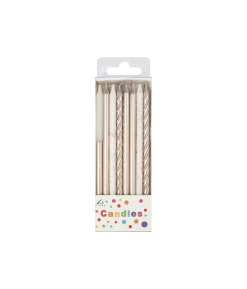 Rose Gold & White Metallic Candles 24pk