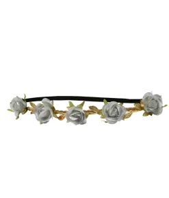 Rose Head Wrap Silver with Leafs